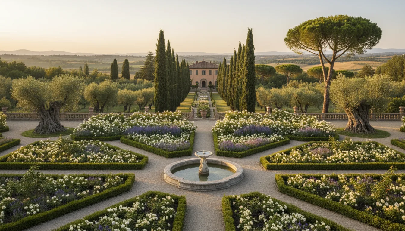 Giardino pensile su terrazzo condominiale a Milano con aiuole, piante ornamentali e pavimentazione esterna