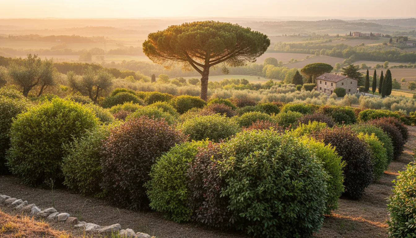Siepe frangivento di carpino in giardino privato in Brianza con filare rettilineo
