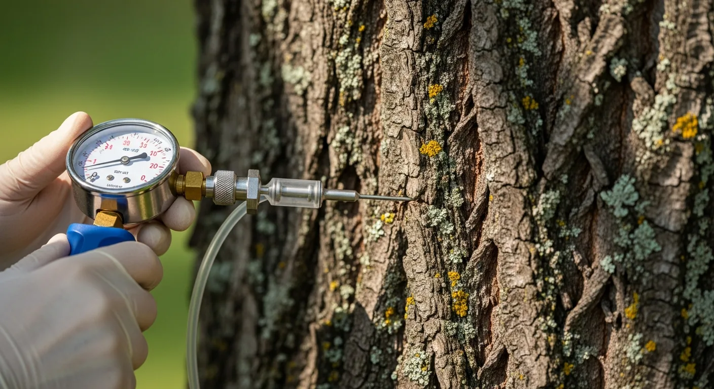 Trattamento endoterapico su tronco albero con iniezione